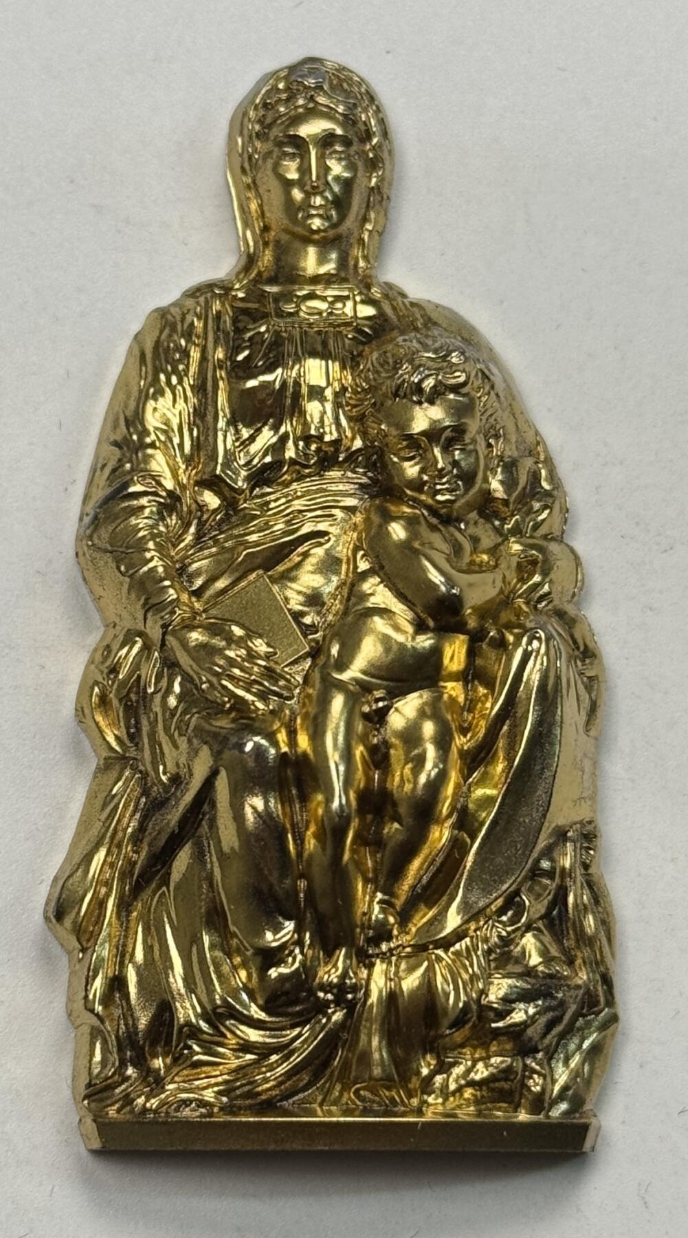 S&S Numismatic世界钱币-拍卖 第121期  库克2020年 布鲁日圣母玛利亚（米开朗基罗）20元镀金立体银币 3盎司999银 发行量：501 盒证齐全