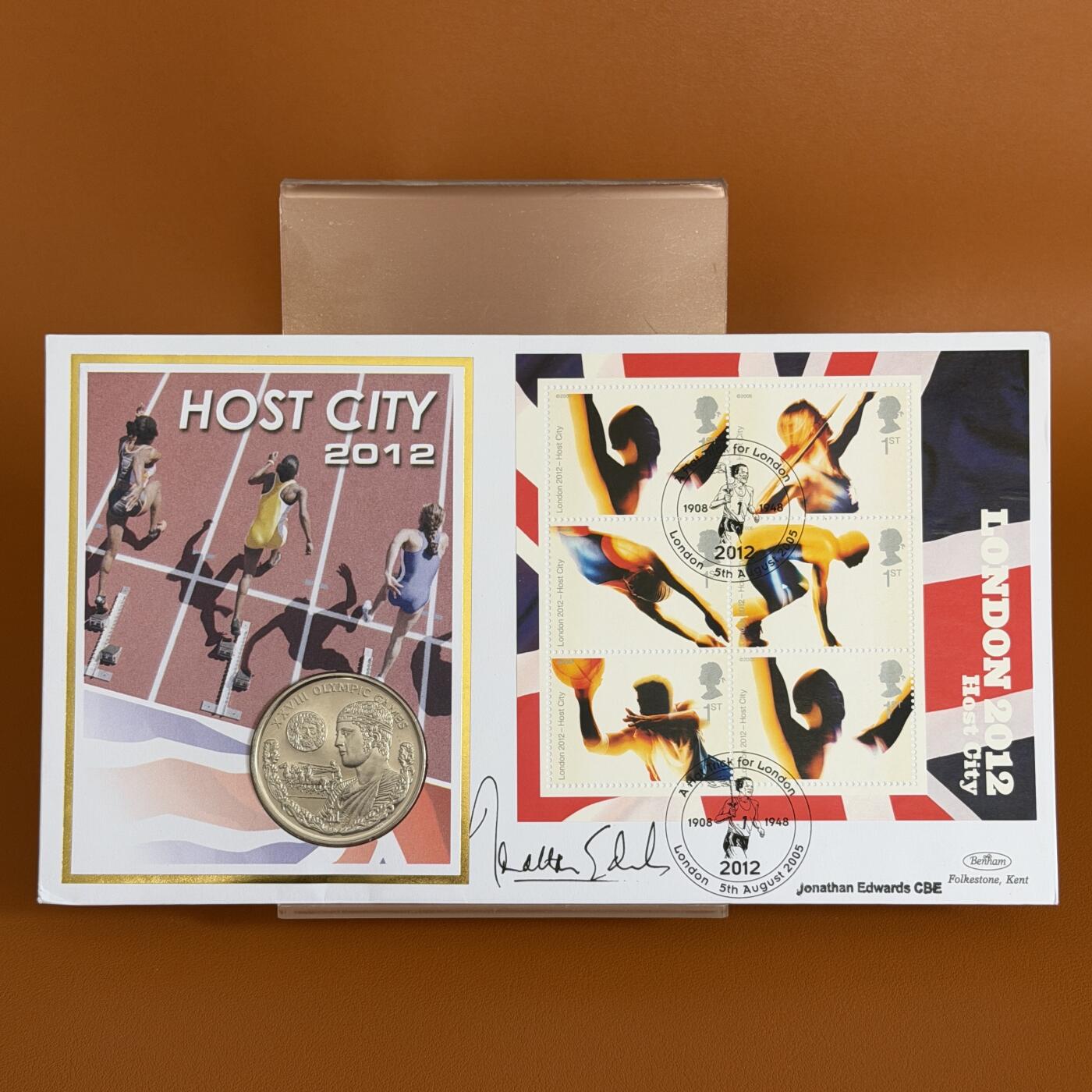 ＜星葵🌻钱币社＞硬币场·第71期·3月10日发货 〈邮币封·签名版〉维尔京群岛2004年雅典奥运会1元克朗型纪念币