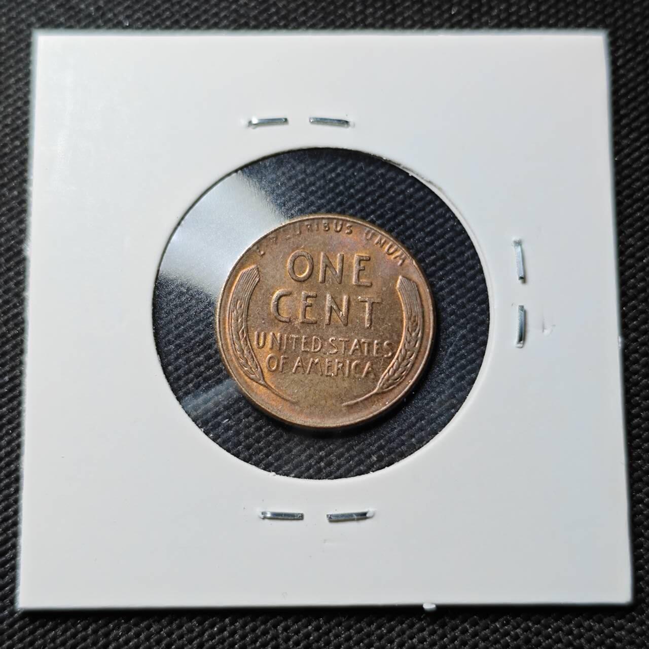 KK钱币收藏小铺   第403期 2月预留时间 周末发货  1956美国麦穗一分铜币 好品