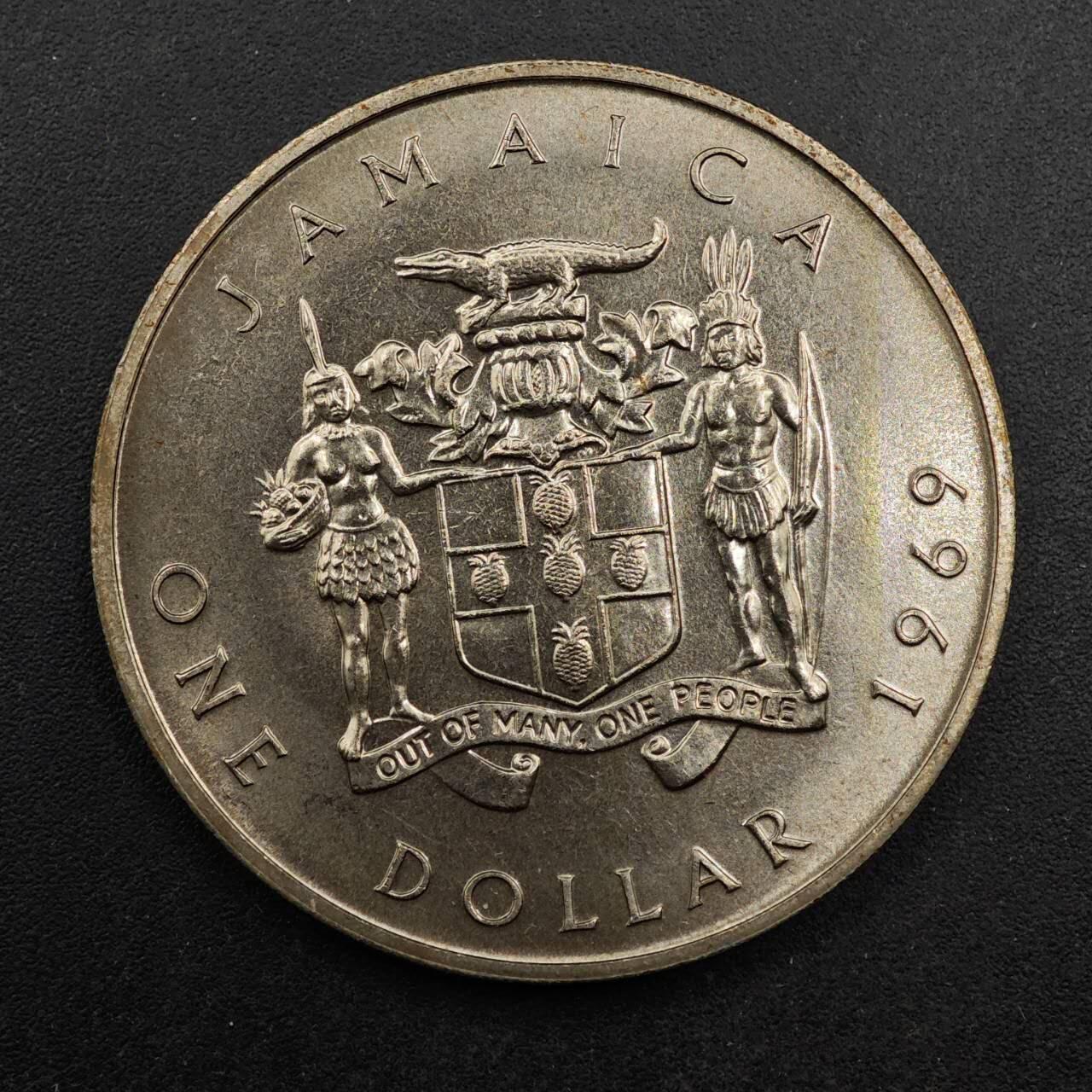  【淘币小摊】限时拍第八百七十八拍   克朗币邮币封场    每周一统一发货 牙买加1969年1元纪念币