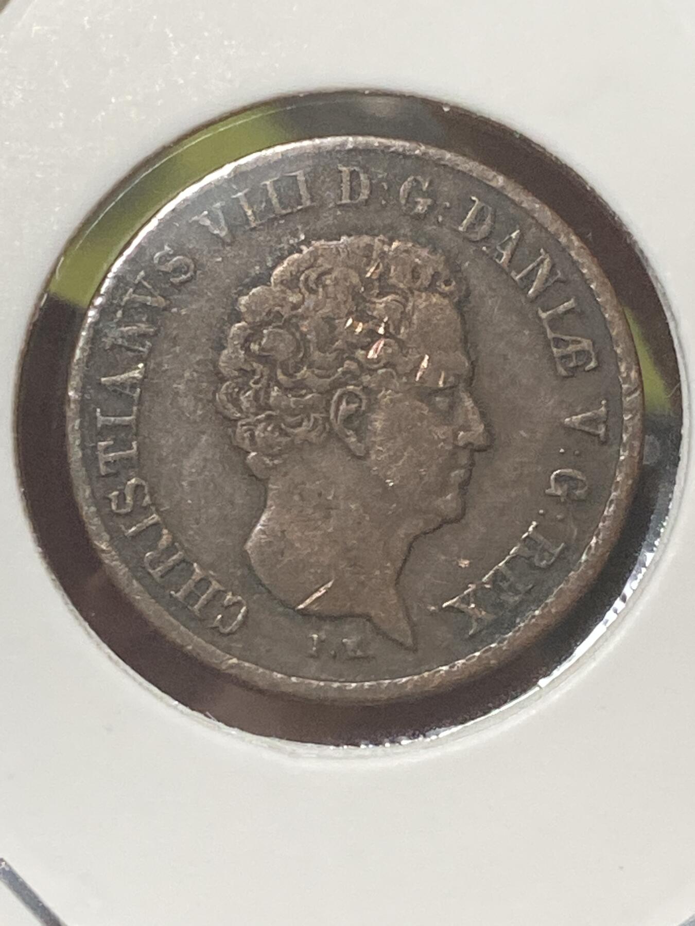 2026年第三十四场(总第二百零三场）外国精品纸夹币场(免佣金) 丹麦王国🇩🇰1842单年份1/2国家银行斯基林(克里斯蒂安八世时期，FK/VS版，皇冠标哥本哈根造)