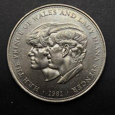  【淘币小摊】限时拍第八百七十九拍   克朗币邮币封场    每周一统一发货 - 英国1981年戴安娜王妃大婚克朗纪念币