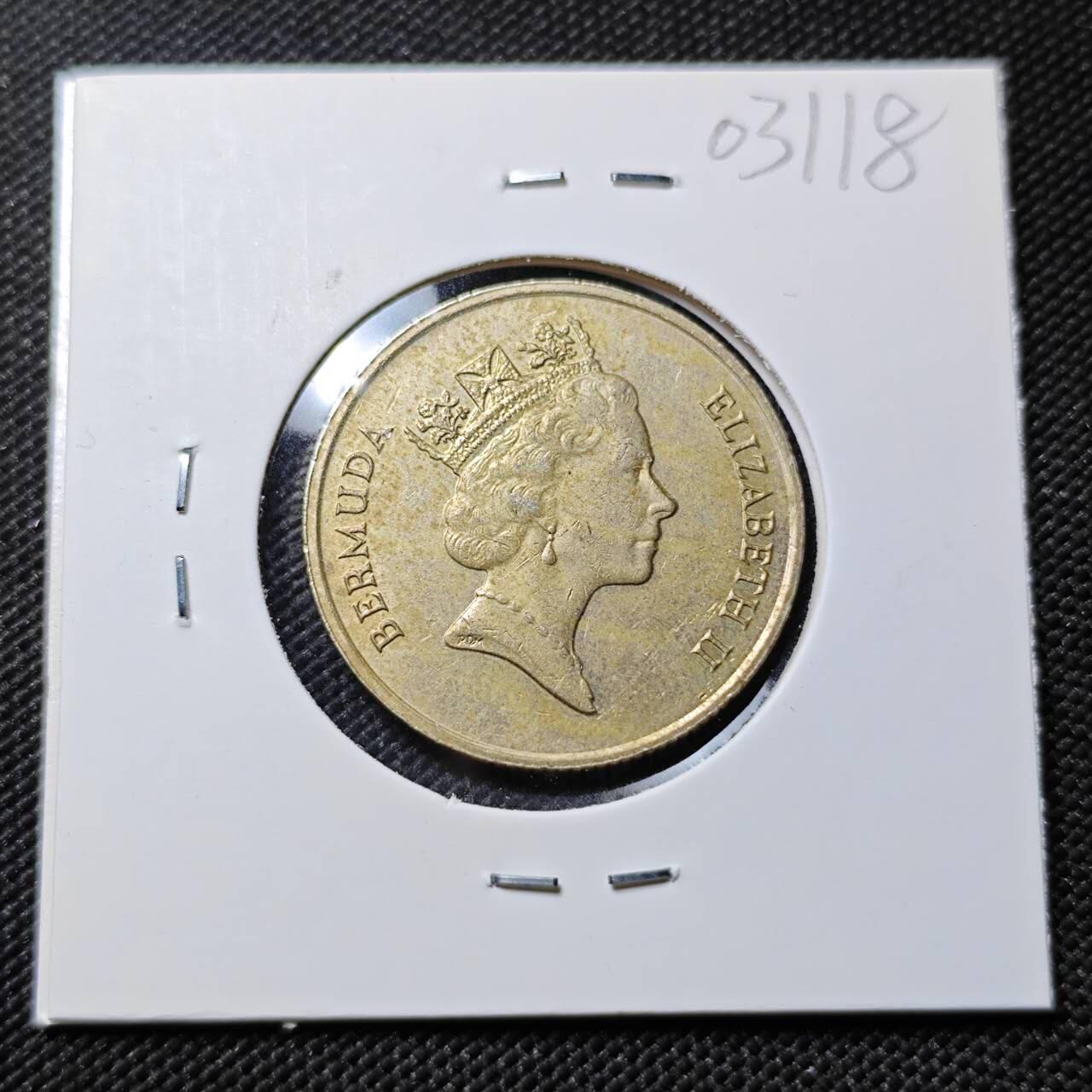 KK钱币收藏小铺   第403期 2月预留时间 周末发货 1988百慕大 1元