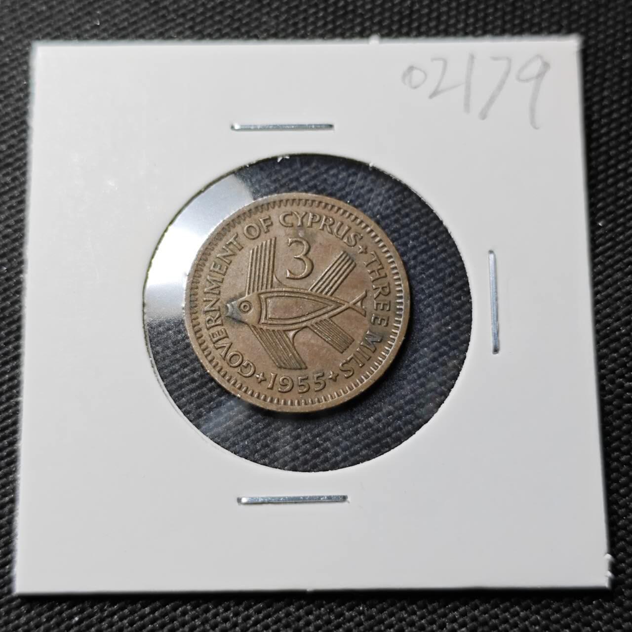 KK钱币收藏小铺   第402期 2月预留时间 周末发货  英属塞浦路斯3米尔铜币