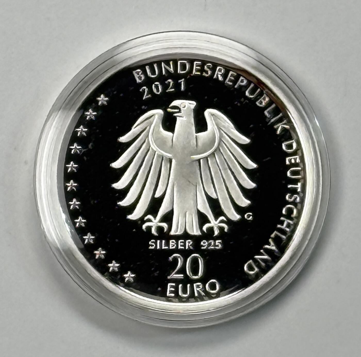 S&S Numismatic世界钱币-拍卖 第121期  德国2021年 塞巴斯蒂安·克奈普诞辰200周年 20欧元精制纪念银币 官方卡币 18克925银