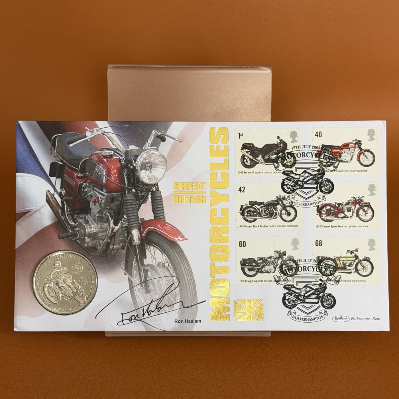 ＜星葵🌻钱币社＞硬币场·第71期·3月10日发货 〈邮币封·签名版〉马恩岛1997年旅游杯90周年1克朗纪念币