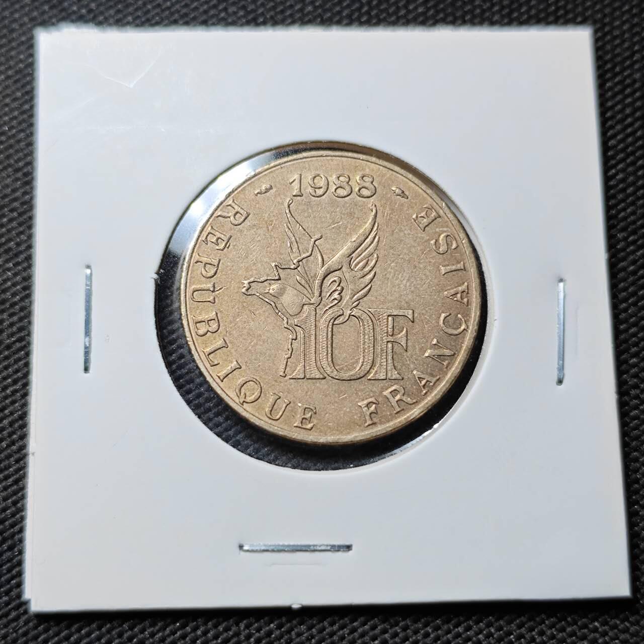 KK钱币收藏小铺   第403期 2月预留时间 周末发货 1988法国10法郎纪念币