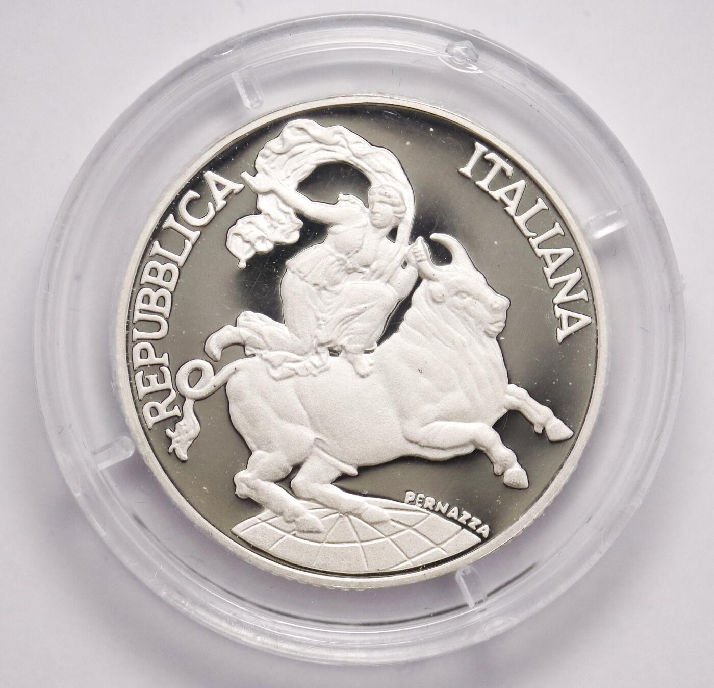 观钱近现代机制币拍卖No.003  意大利 1995 年 “墨西拿会议 40 周年” 10000 里拉纪念银币