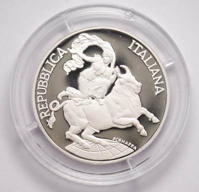 观钱近现代机制币拍卖No.003  - 意大利 1995 年 “墨西拿会议 40 周年” 10000 里拉纪念银币