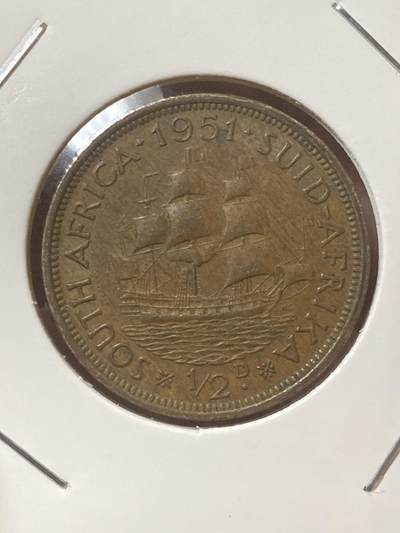 2026年第三十四场(总第二百零三场）外国精品纸夹币场(免佣金) - 少见年份–英属南非1951年1/2便士(乔治六世第三版，首发年仅发行2年)