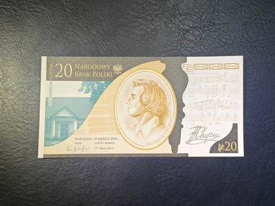 波兰 2009年 肖邦诞辰200周年 20兹罗提 纪念钞 无47靓号 - 波兰 2009年 肖邦诞辰200周年 20兹罗提 纪念钞 无47靓号