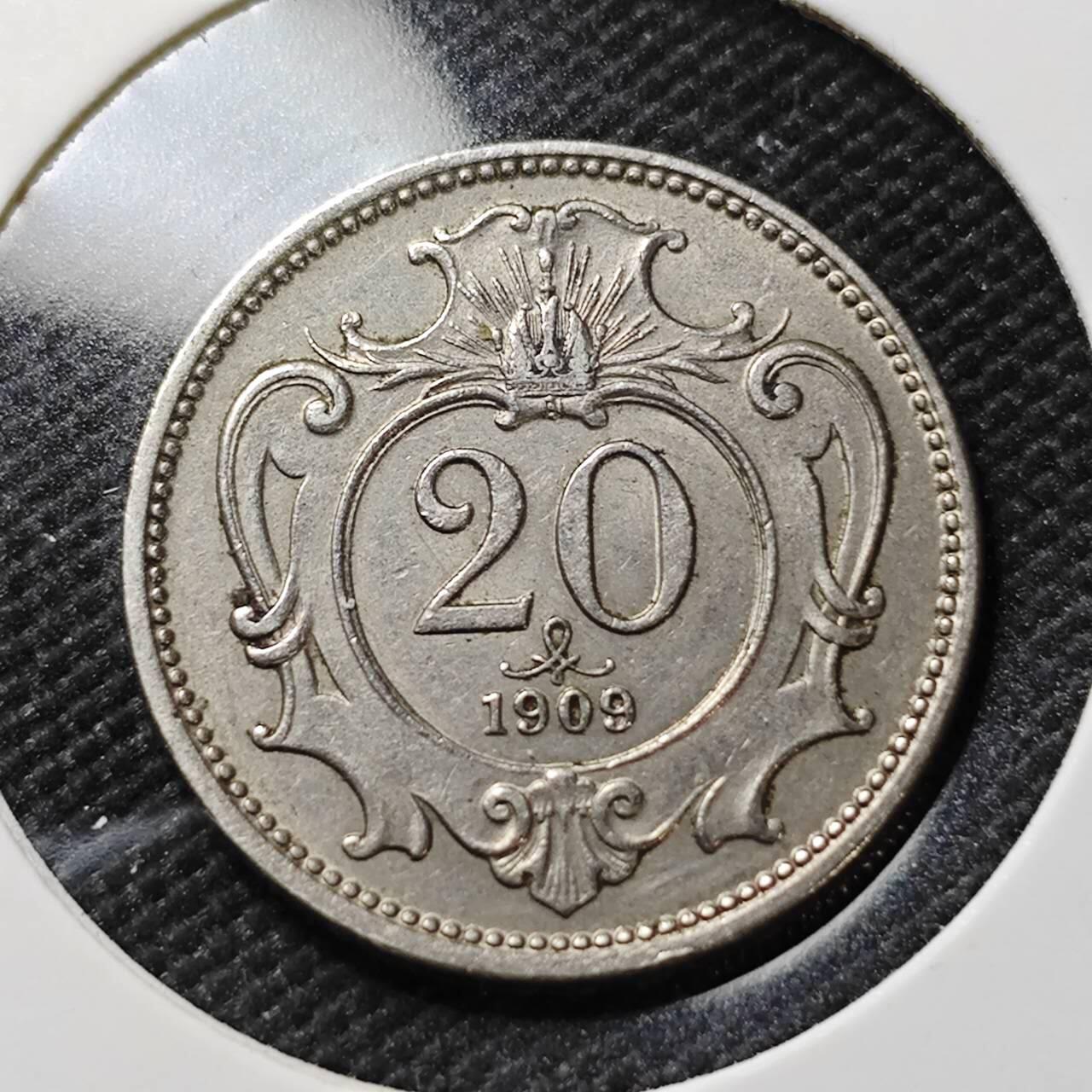 KK钱币收藏小铺   第403期 2月预留时间 周末发货  奥地利20格罗申镍币