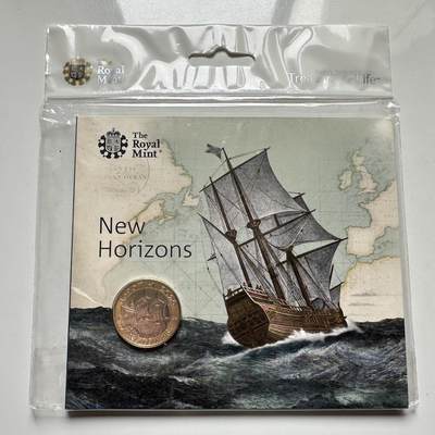 🌹外币初藏🌹🐯2026年第26场  各国纪念币专场 每周二四六晚8️⃣点 接代拍 - 英国2020年五月花号航行400周年2英镑双色纪念币 原装卡