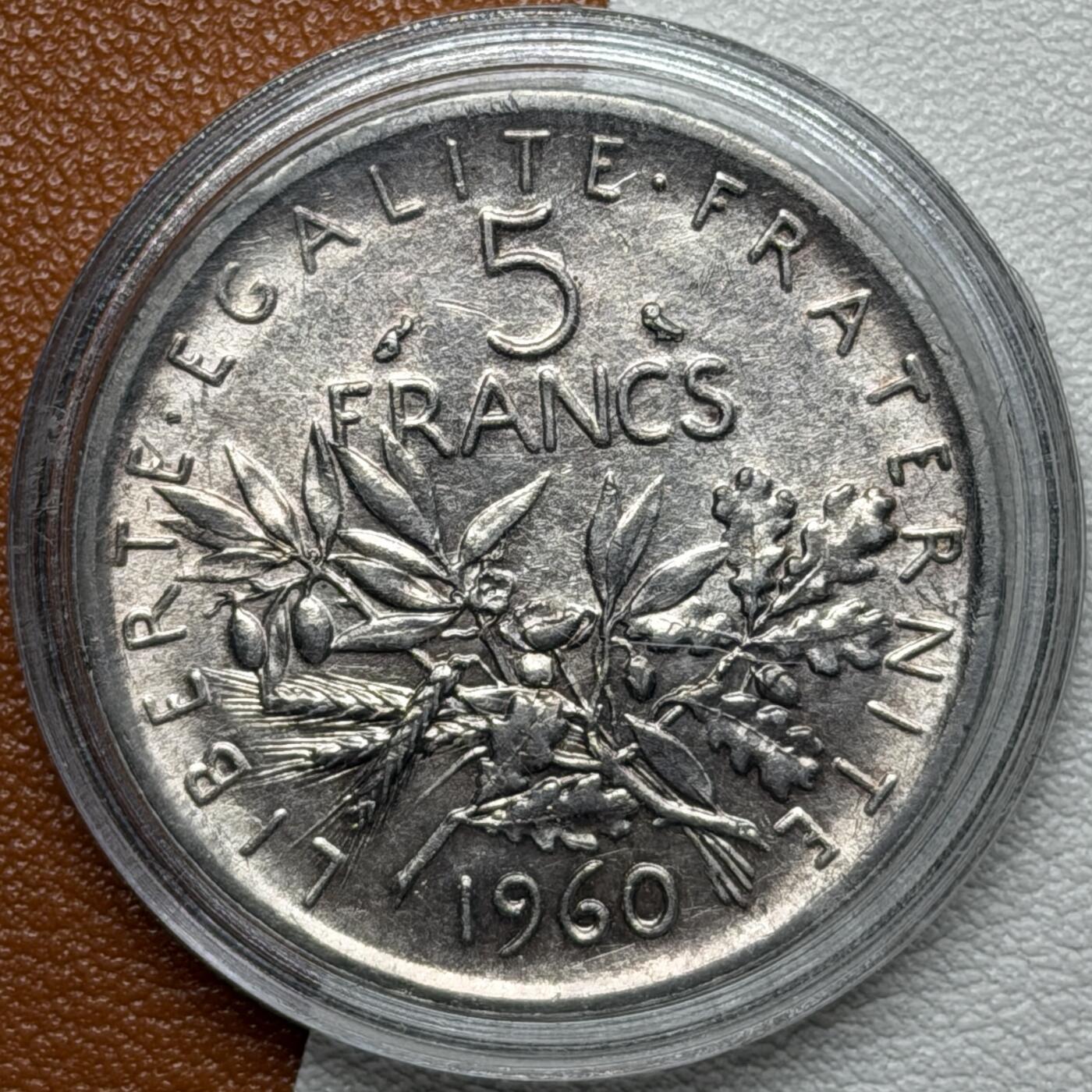 ＜星葵🌻钱币社＞硬币场·第71期·3月10日发货 法国1960年播种女神5法郎银币