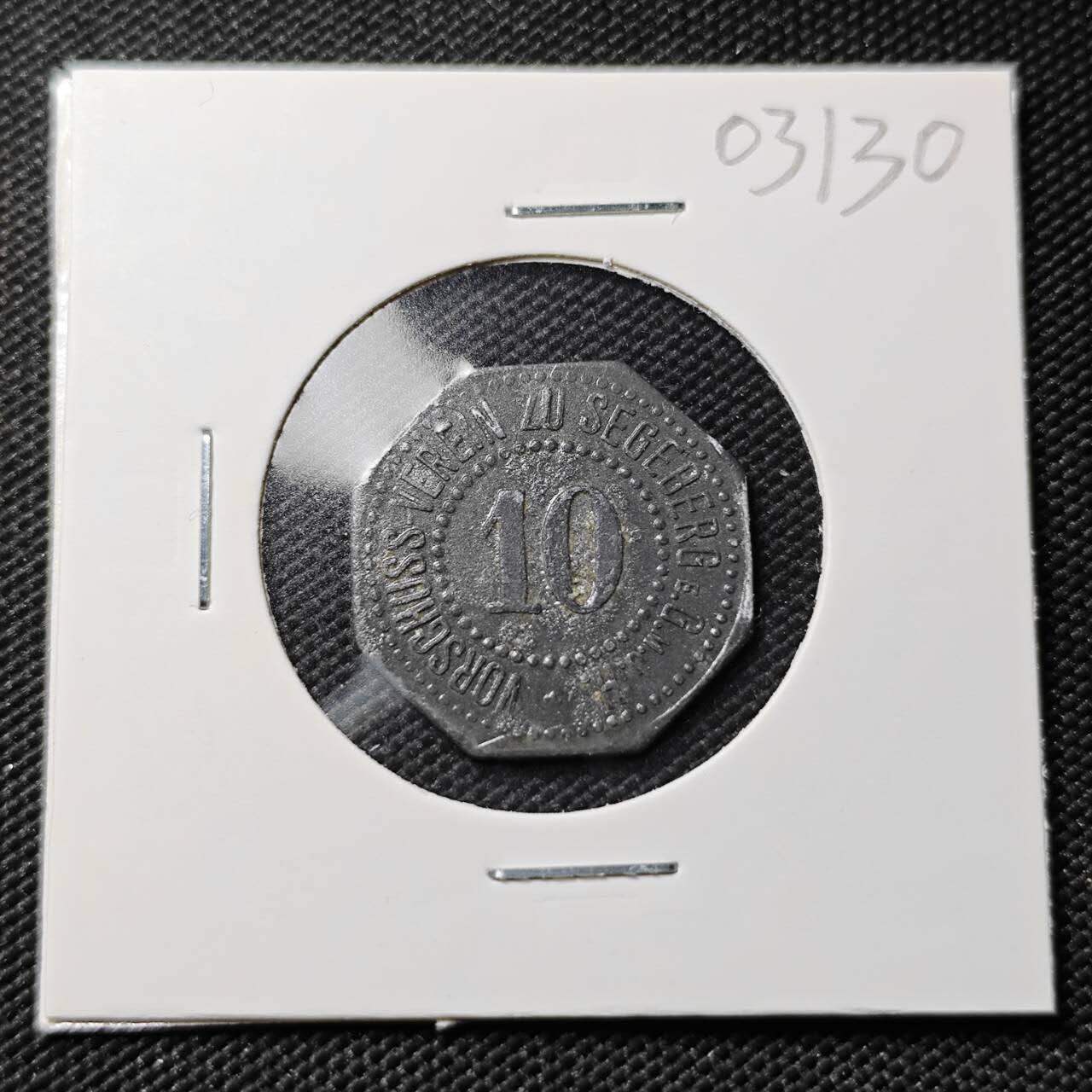 KK钱币收藏小铺   第403期 2月预留时间 周末发货  德紧10芬尼代币