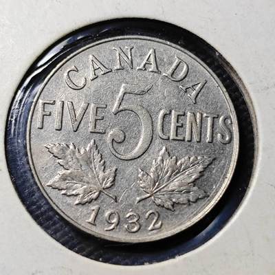 KK钱币收藏小铺   第402期 2月预留时间 周末发货 -  1932加拿大5分镍币