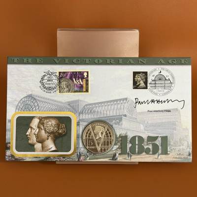 ＜星葵🌻钱币社＞硬币场·第71期·3月10日发货 - 〈邮币封·签名版〉英国2001年维多利亚女王逝世100周年5镑克朗型纪念币