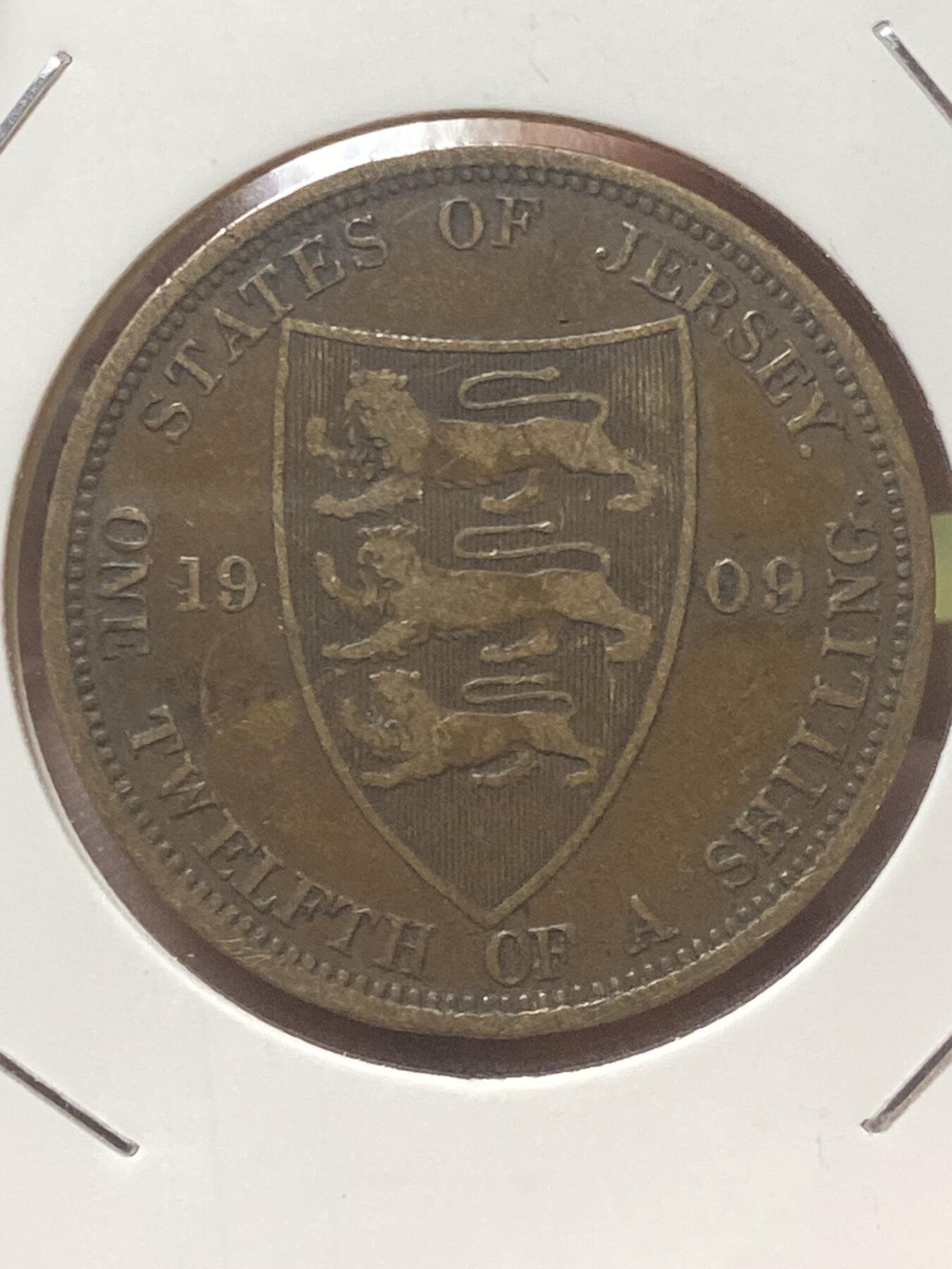 2026年第三十四场(总第二百零三场）外国精品纸夹币场(免佣金) 英属泽西岛🇯🇪1909年1/12先令(爱德华七世时期)