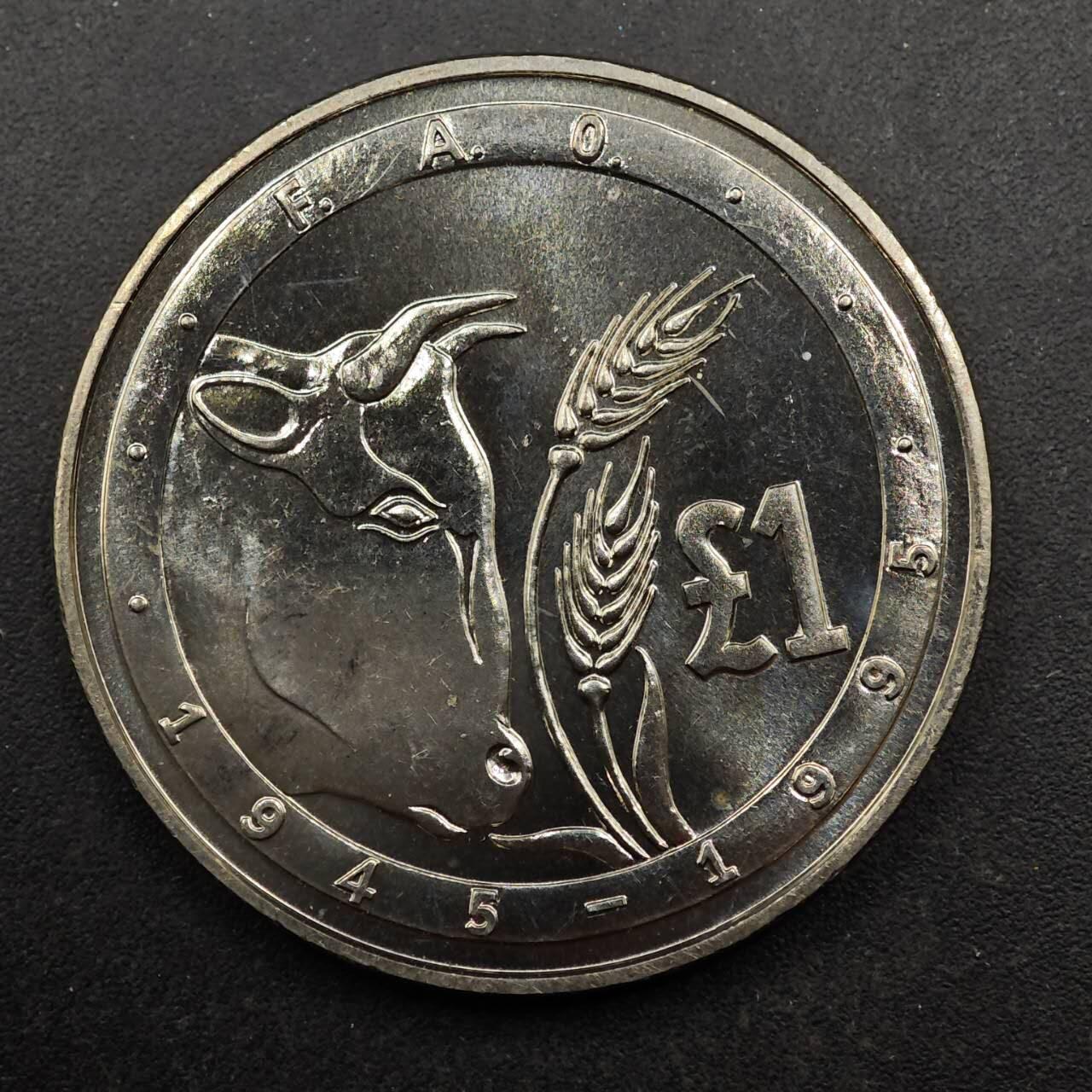  【淘币小摊】限时拍第八百七十八拍   克朗币邮币封场    每周一统一发货 塞浦路斯1995年fao纪念1镑纪念币