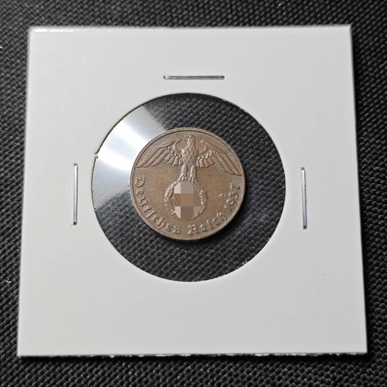 KK钱币收藏小铺   第403期 2月预留时间 周末发货 1937 德国1芬尼铜币