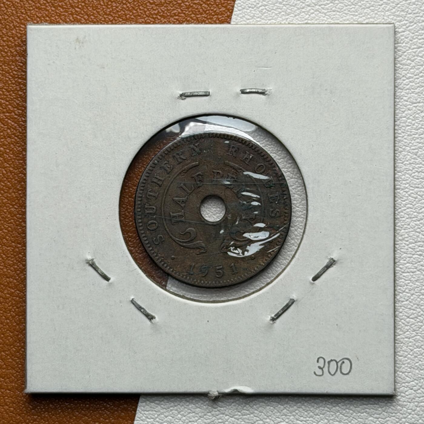 ＜星葵🌻钱币社＞硬币场·第71期·3月10日发货 罗得西亚1951年1/2便士铜币