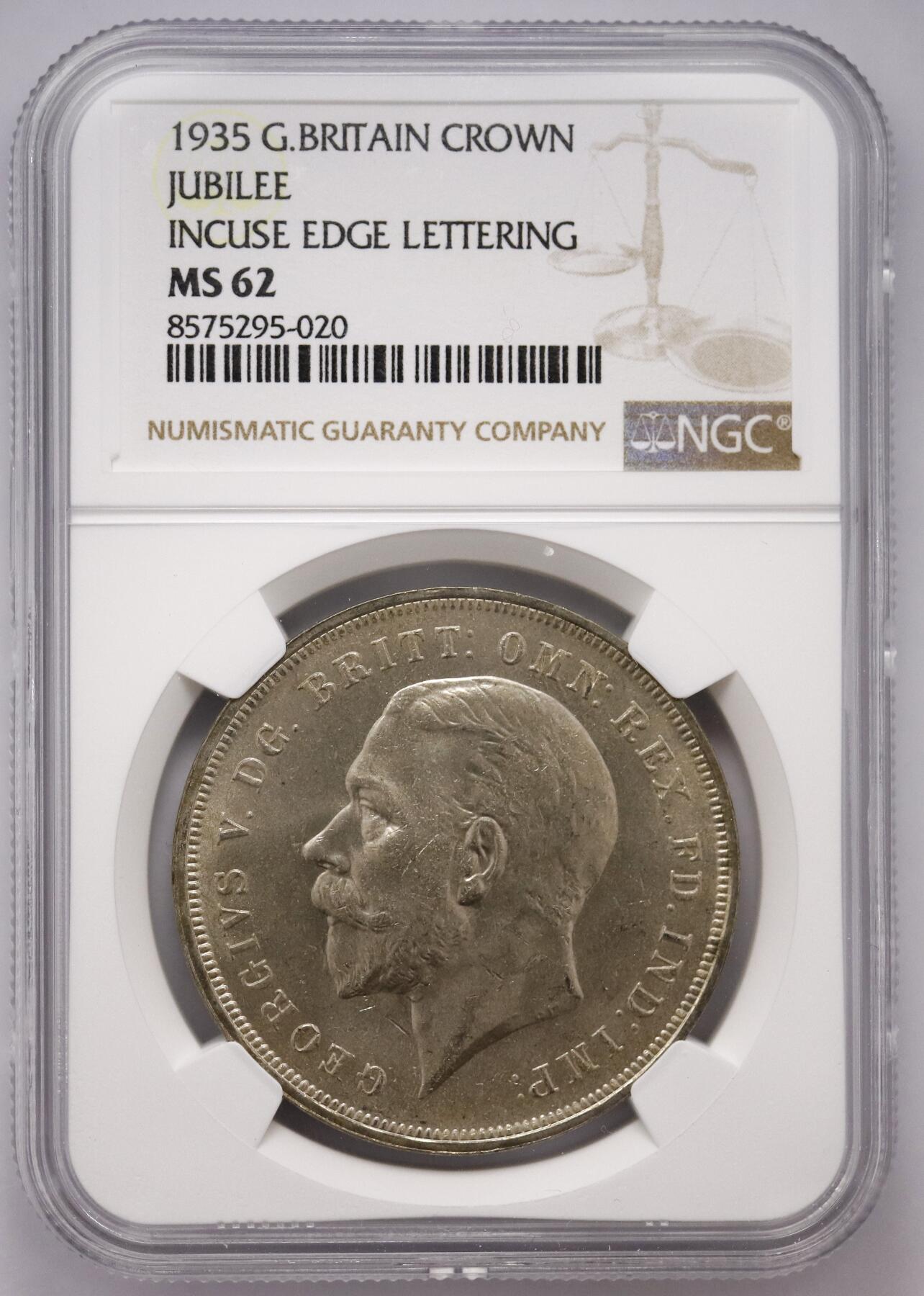 观钱近现代机制币拍卖No.003  英国 1935 年乔治五世 “银禧” 克朗银币 NGC MS62