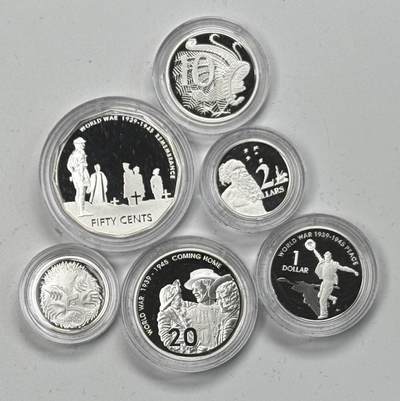 S&S Numismatic世界钱币-拍卖 第121期  - 澳大利亚2005年6枚全银套币盒证齐全 合集61.62克999银