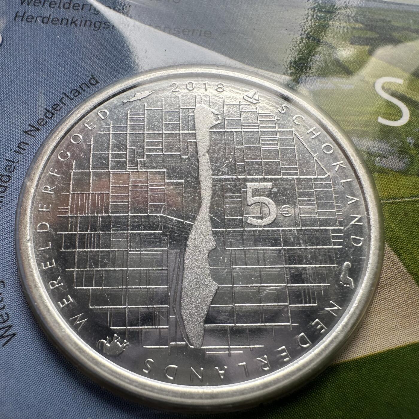 🌹外币初藏🌹🐯2026年第26场  各国纪念币专场 每周二四六晚8️⃣点 接代拍 荷兰2018年斯霍克兰岛世界遗产5欧元镀银纪念币，直径33mm，重10.5g