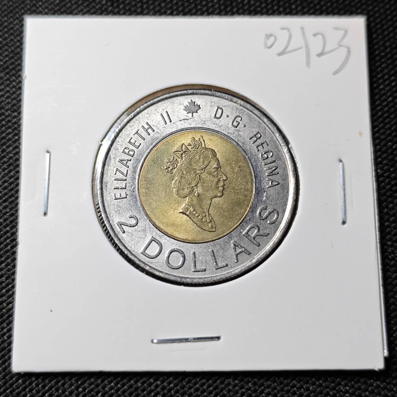 KK钱币收藏小铺   第402期 2月预留时间 周末发货 2000 加拿大2元 千禧年