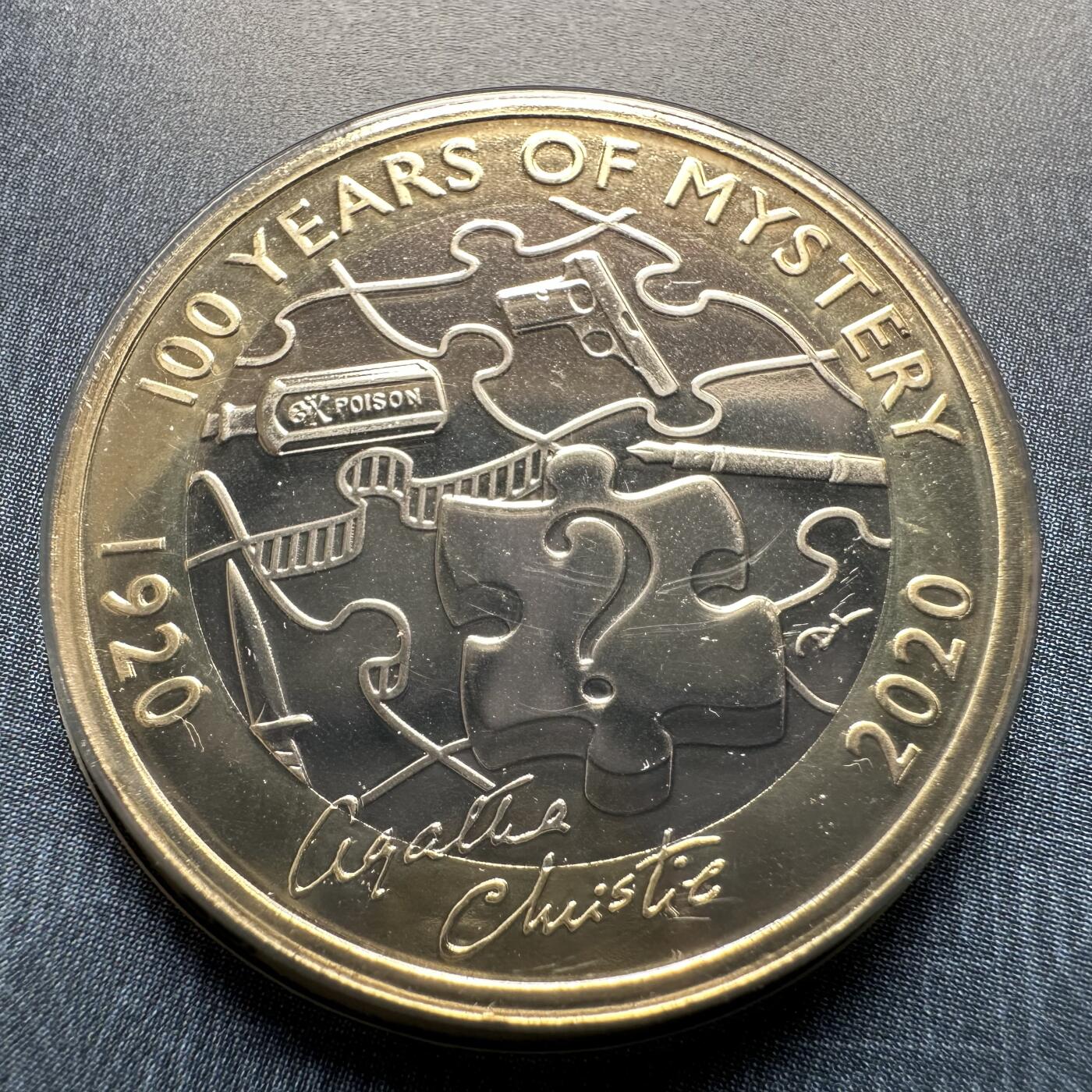 🌹外币初藏🌹🐯2026年第26场  各国纪念币专场 每周二四六晚8️⃣点 接代拍 英国2020年阿加莎·克里斯蒂百年2英镑双色纪念币 原装卡