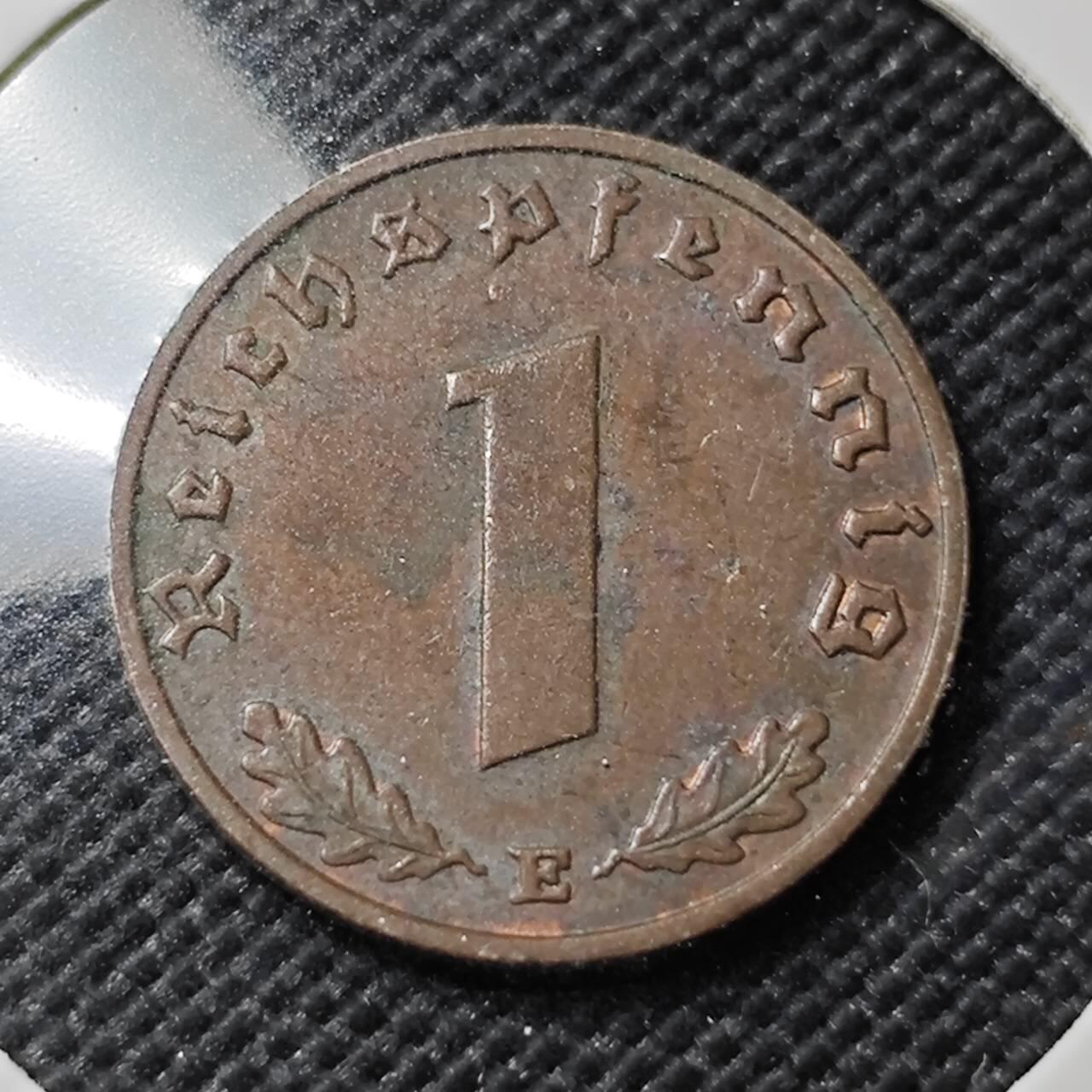 KK钱币收藏小铺   第403期 2月预留时间 周末发货 1937 德国1芬尼铜币