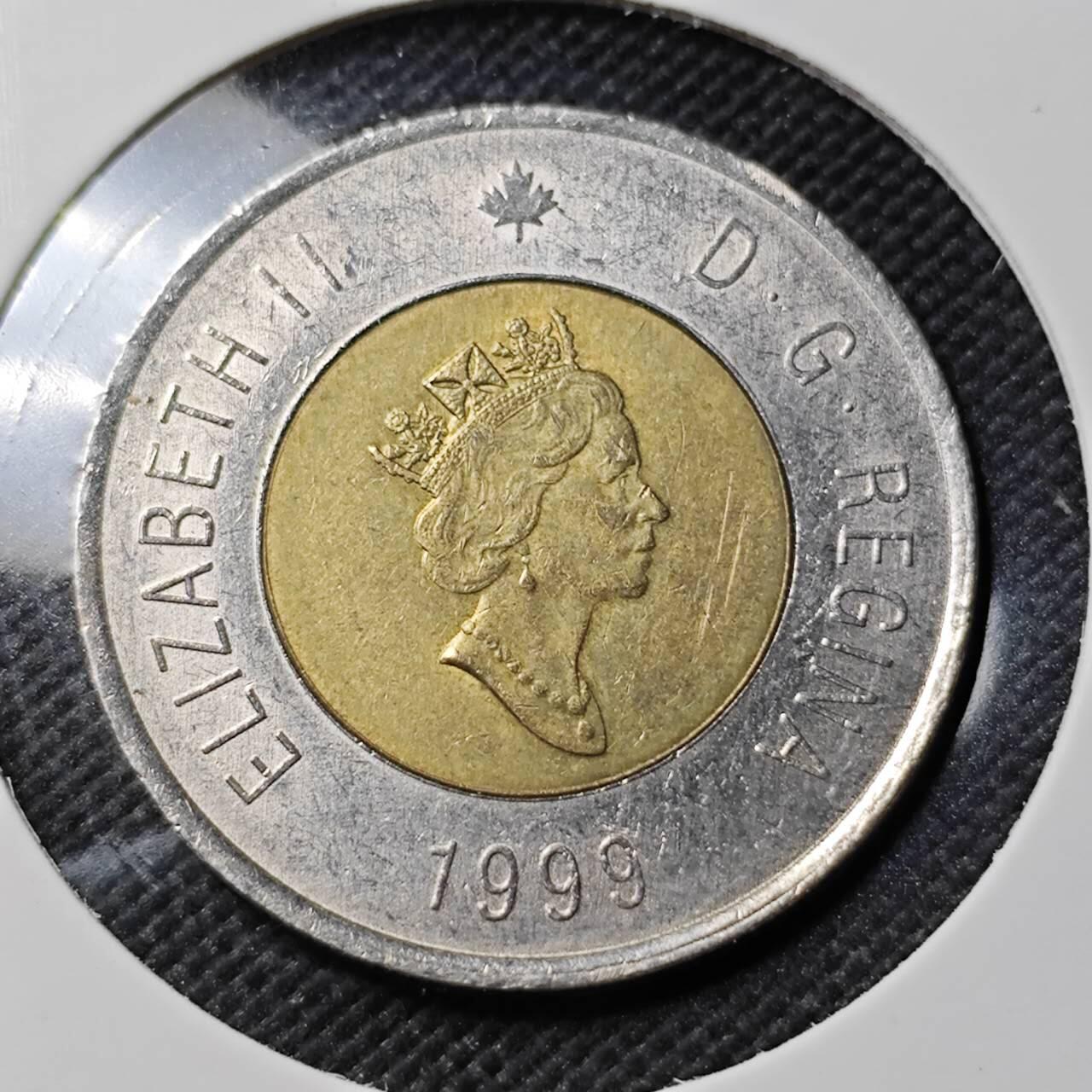 KK钱币收藏小铺   第403期 2月预留时间 周末发货 1999加拿大2元