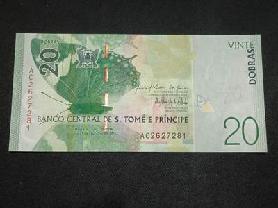 【游宝拍卖】丙午马年第8期 - 圣多美和普林西比-20多巴拉【2016年 全新UNC】