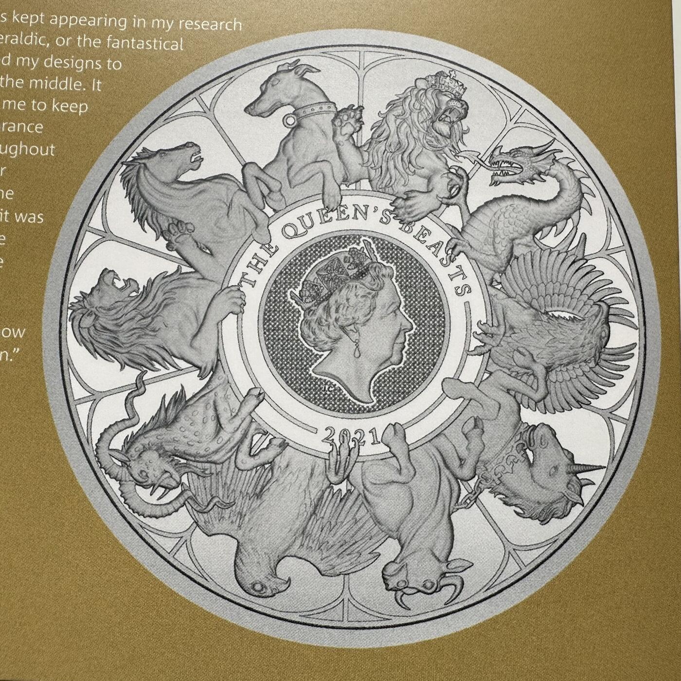 🌹外币初藏🌹🐯2026年第26场  各国纪念币专场 每周二四六晚8️⃣点 接代拍 英国2021年女王的神兽守护兽十合一5英镑克朗形纪念币 原装卡