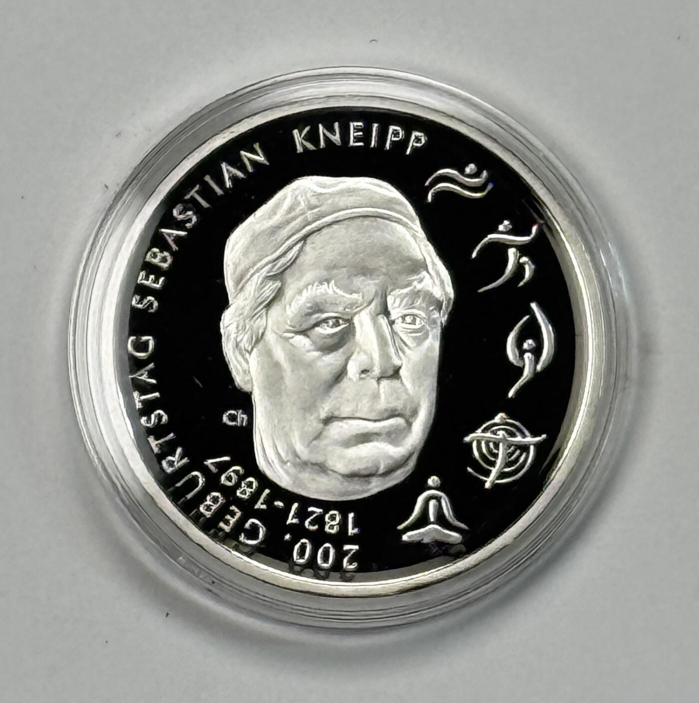 S&S Numismatic世界钱币-拍卖 第121期  德国2021年 塞巴斯蒂安·克奈普诞辰200周年 20欧元精制纪念银币 官方卡币 18克925银