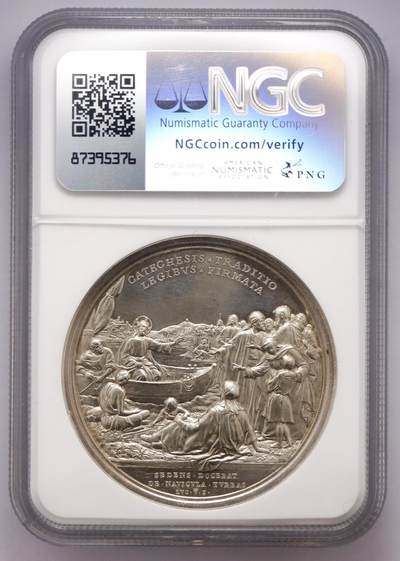 观钱近现代机制币拍卖No.003  梵蒂冈 1905 年庇护十世（Pius X）“教义教导”银质纪念章 NGC UNC92