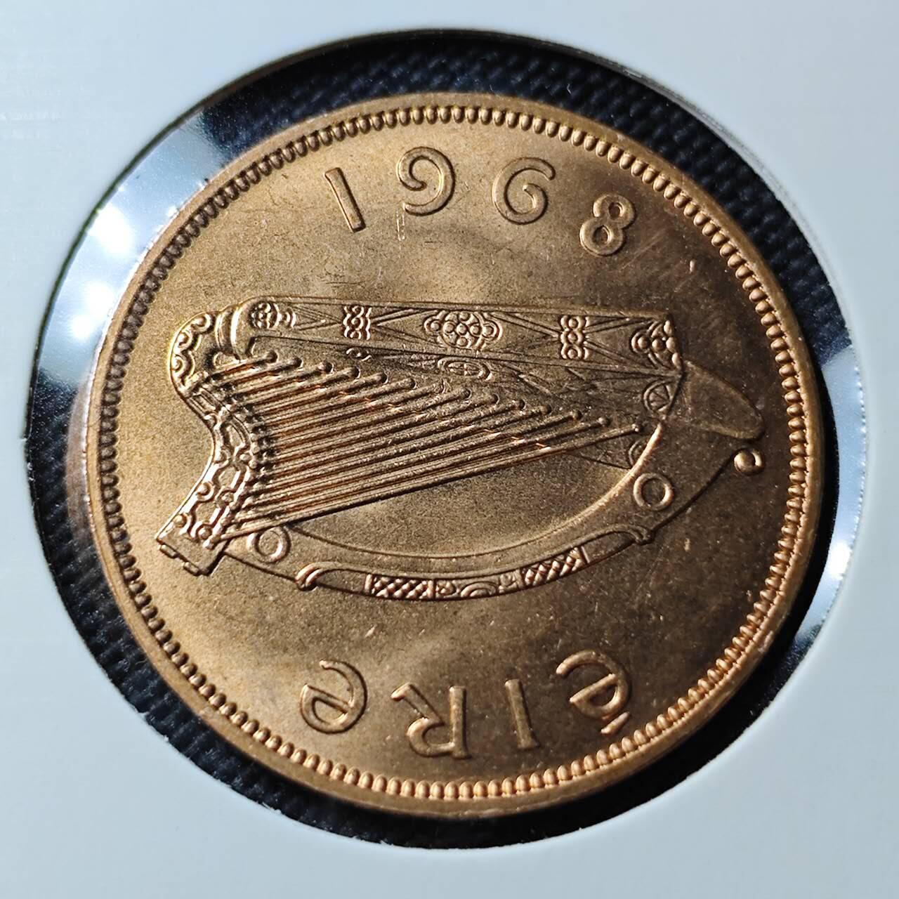 KK钱币收藏小铺   第403期 2月预留时间 周末发货  爱尔兰1便士 母鸡铜币 好品