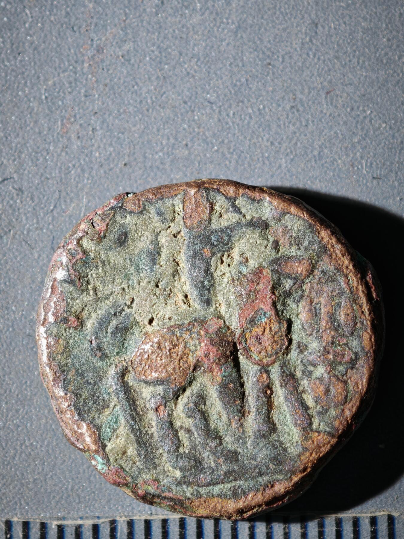 119期新疆红钱粟特钱币丝路钱币专场 F索特美加斯王朝铜币