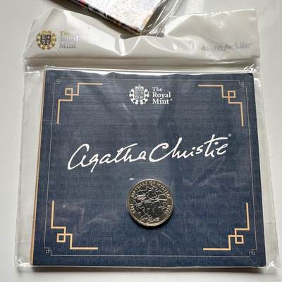🌹外币初藏🌹🐯2026年第26场  各国纪念币专场 每周二四六晚8️⃣点 接代拍 - 英国2020年阿加莎·克里斯蒂百年2英镑双色纪念币 原装卡