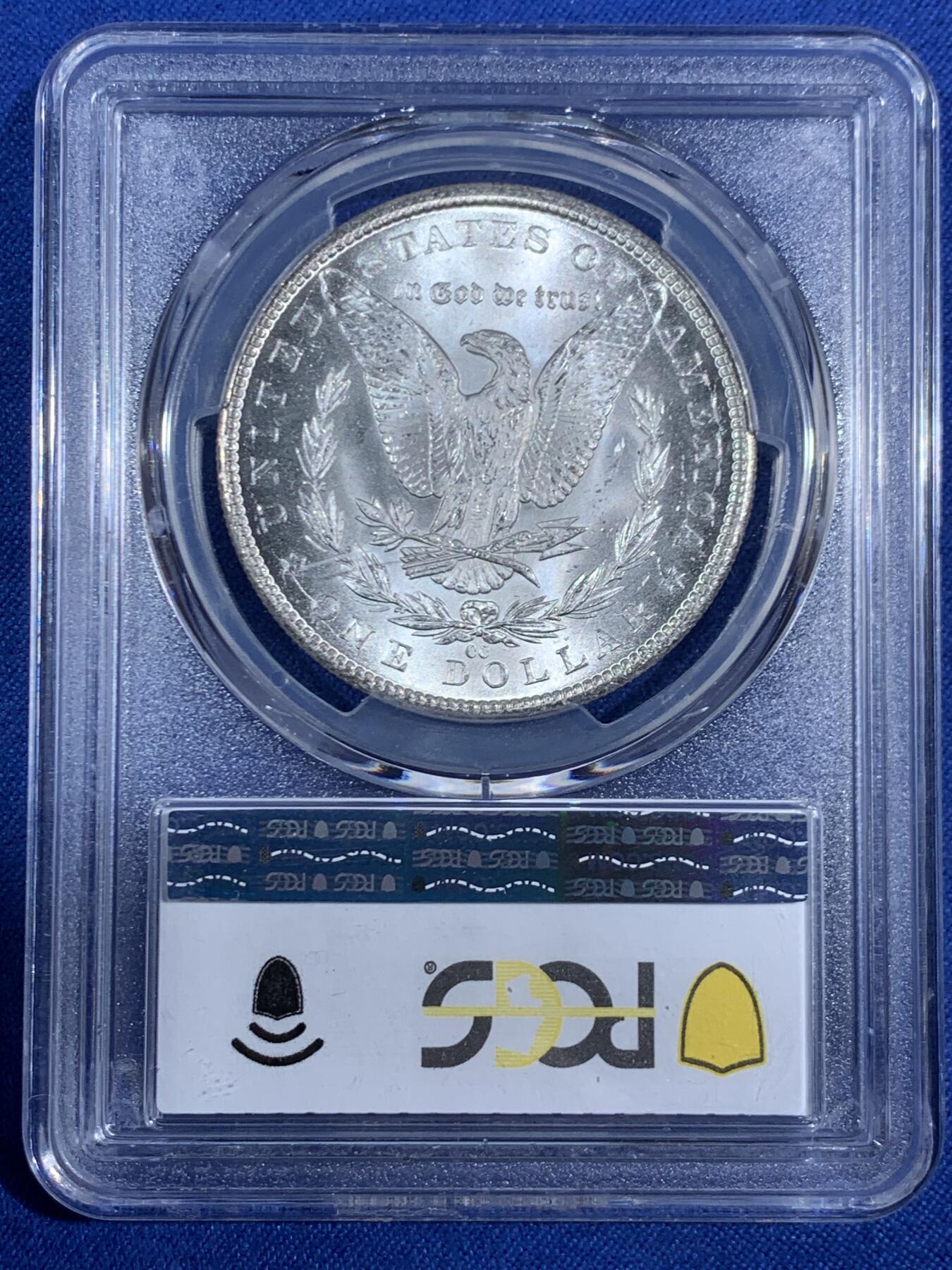 《竞宝斋》第468场 周日，周一 2场连拍 （全场包邮）欢迎送拍 PCGS MS65 美国 1884 CC 摩根 稀有卡森厂 高分难得 车轮转光