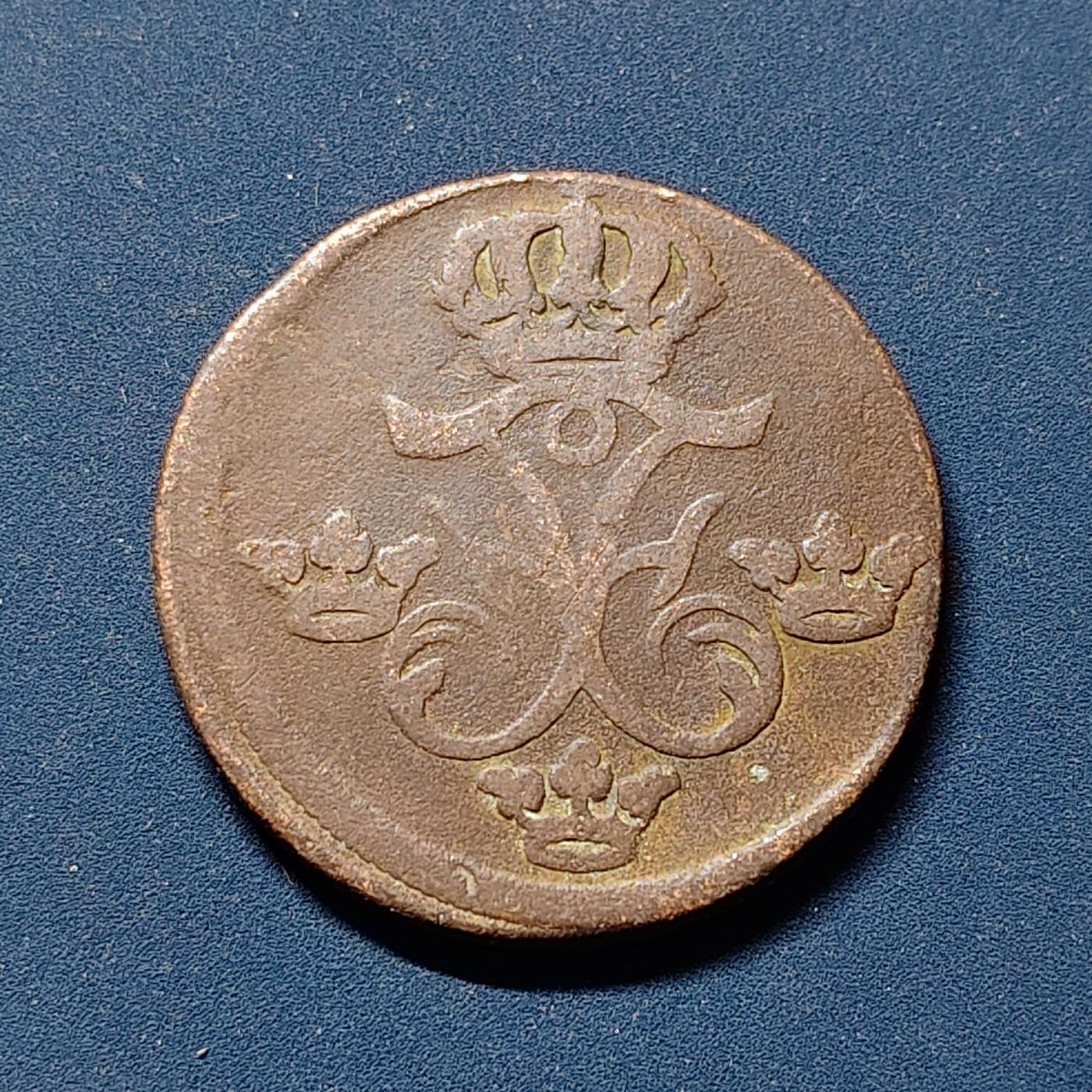 【全场包邮】纯粹捡漏拍510场 瑞典1745年弗雷德里克一世1欧尔铜币