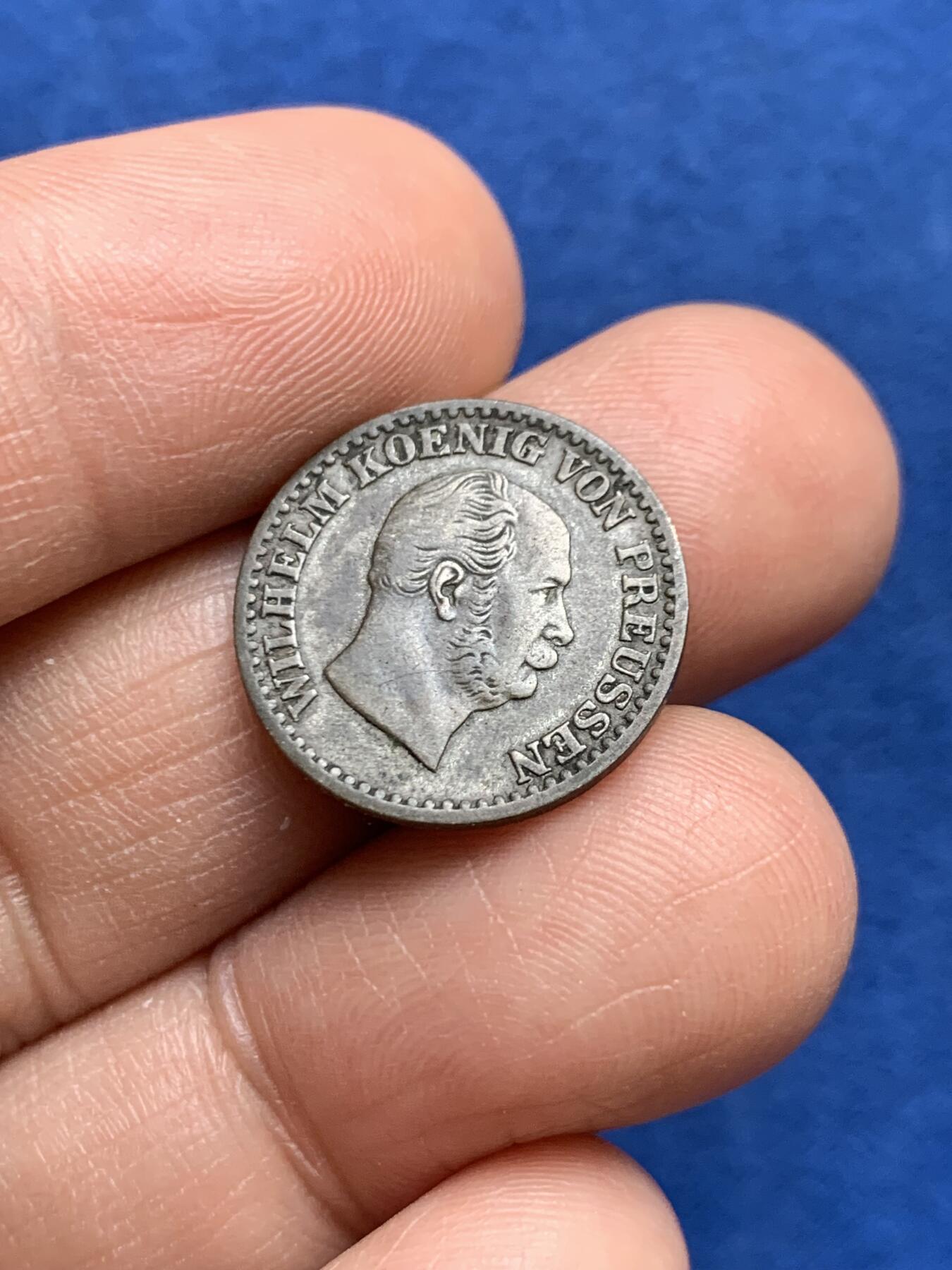 《竞宝斋》第468场 周日，周一 2场连拍 （全场包邮）欢迎送拍 德国普鲁士王国1873年威廉一世银币 较少见年份