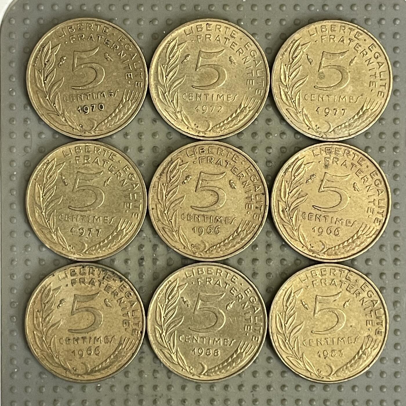 2026年第30场各国散币拍卖（总第180场） 法国5生丁9枚