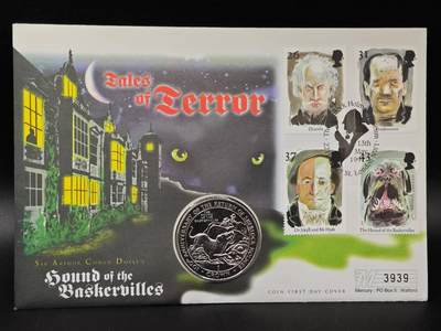  【淘币小摊】限时拍第八百七十九拍   克朗币邮币封场    每周一统一发货 - 直布罗陀1994年夏洛克福尔摩斯克朗纪念币邮币封