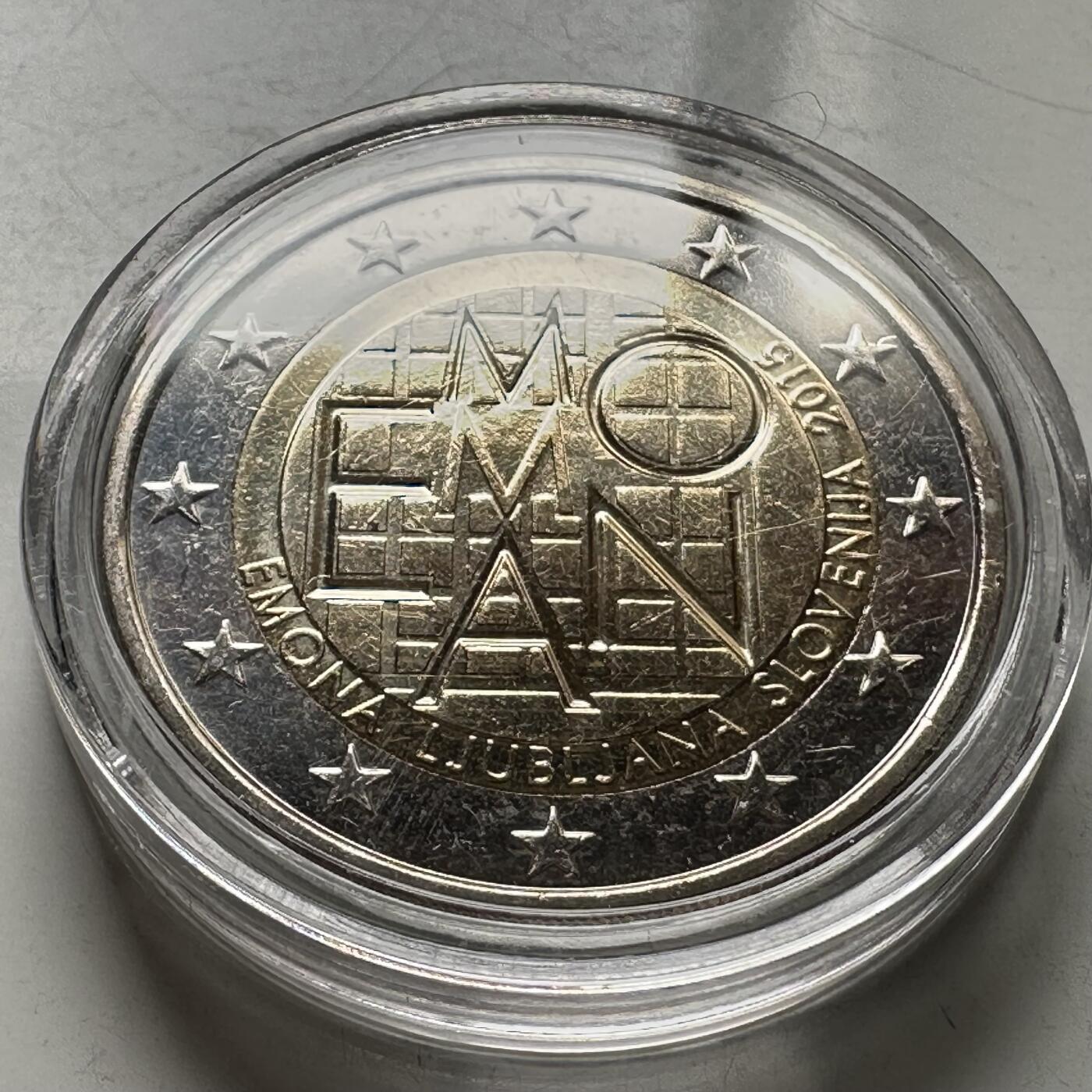 🌹外币初藏🌹🐯2026年第26场  各国纪念币专场 每周二四六晚8️⃣点 接代拍 斯洛文尼亚 2015年 埃莫纳建城2000周年纪念 2欧元双色纪念币 