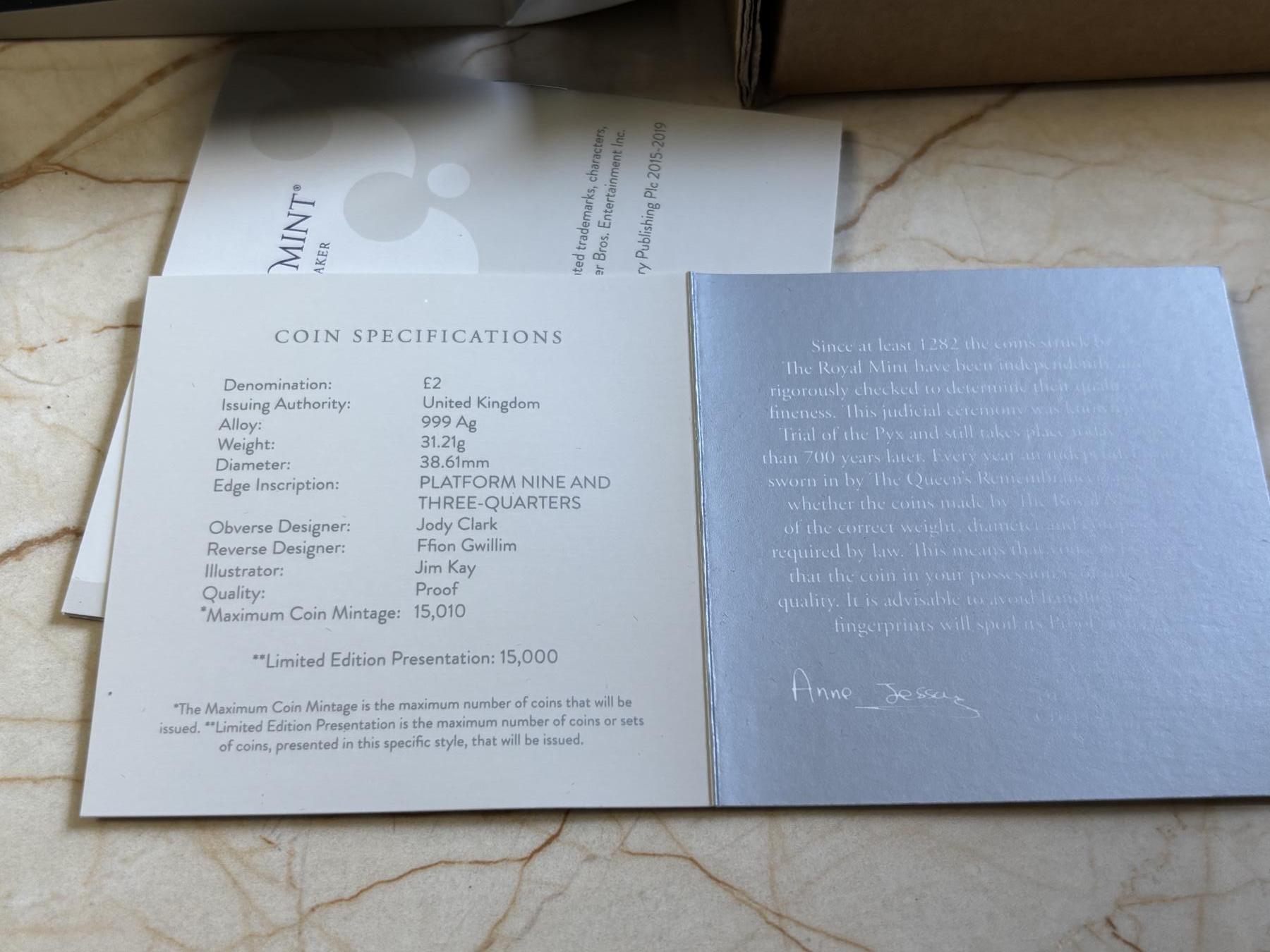 第193期拍卖 英国2022年哈利波特2霍格沃茨特快列车1盎司银币，999银，发行5000枚