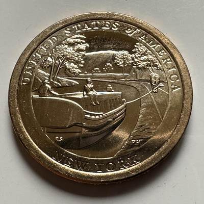 🌹外币初藏🌹🐯2026年第26场  各国纪念币专场 每周二四六晚8️⃣点 接代拍 - 美国 2021年 创新者系列纽约州主题 纪念伊利运河的内陆水运革新成就 1元纪念币