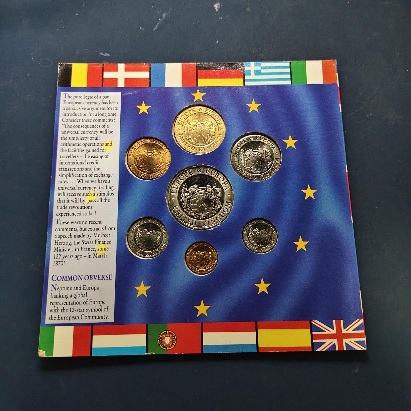 【全场包邮】纯粹捡漏拍511场 英国1992年伦敦钟楼铸币厂官方封装新版埃居版套币