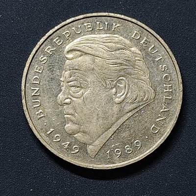 【全场包邮】纯粹捡漏拍510场 - 德国联邦德国1990年2马克弗朗茨·约瑟夫·施特劳斯