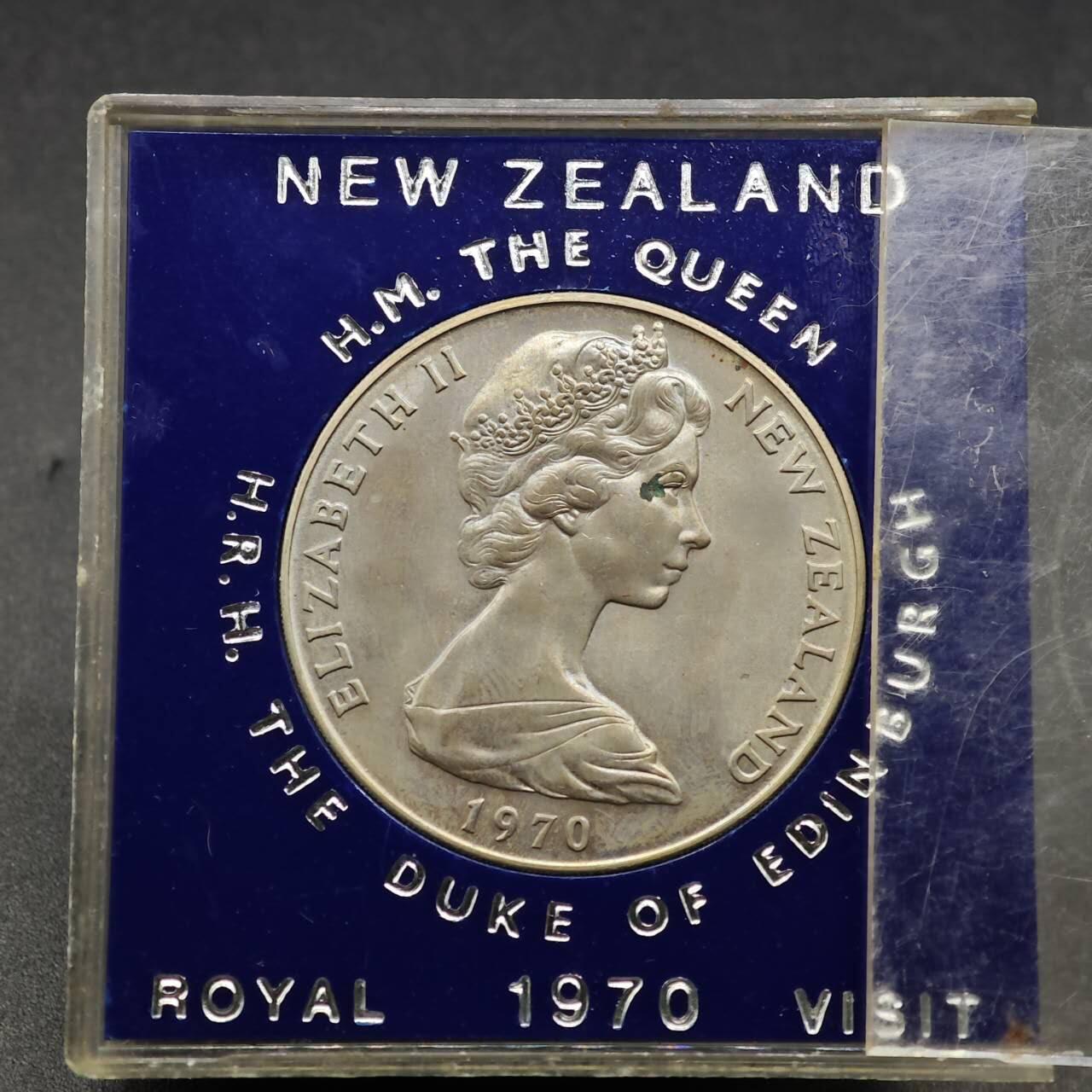  【淘币小摊】限时拍第八百七十八拍   克朗币邮币封场    每周一统一发货 新西兰1970年库克山1元纪念币